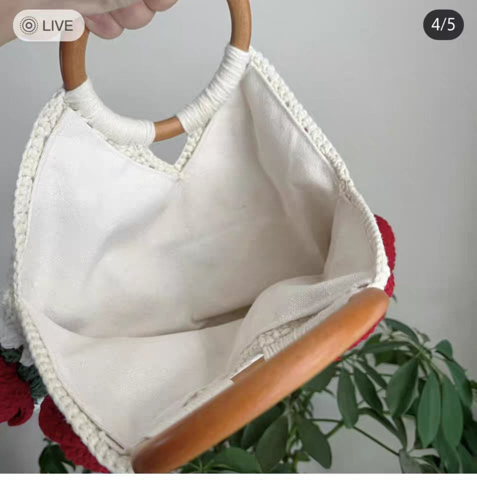 Rose Granny Square handbag finished goods
