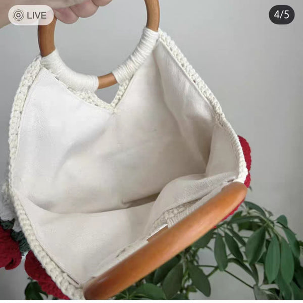 Rose Granny Square handbag finished goods
