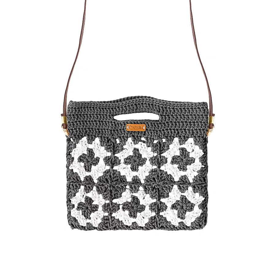 Kit de crochet para bolso bandolera con cuadrados de abuelita