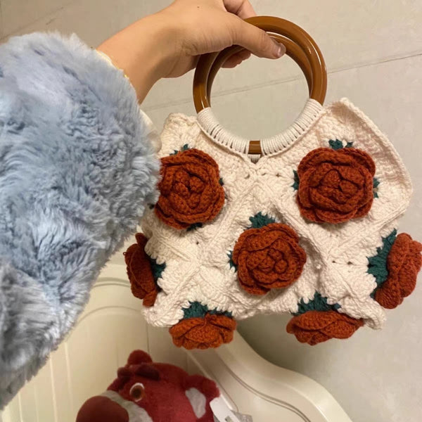 Rose Granny Square handbag finished goods
