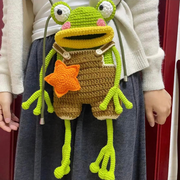 Frog crossbody bag crochet kit