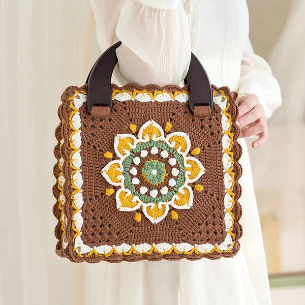 Kit de crochet para bolso con girasoles estilo Dunhuang