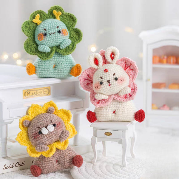Kit de crochet para muñecos de animales con la cabeza inclinada